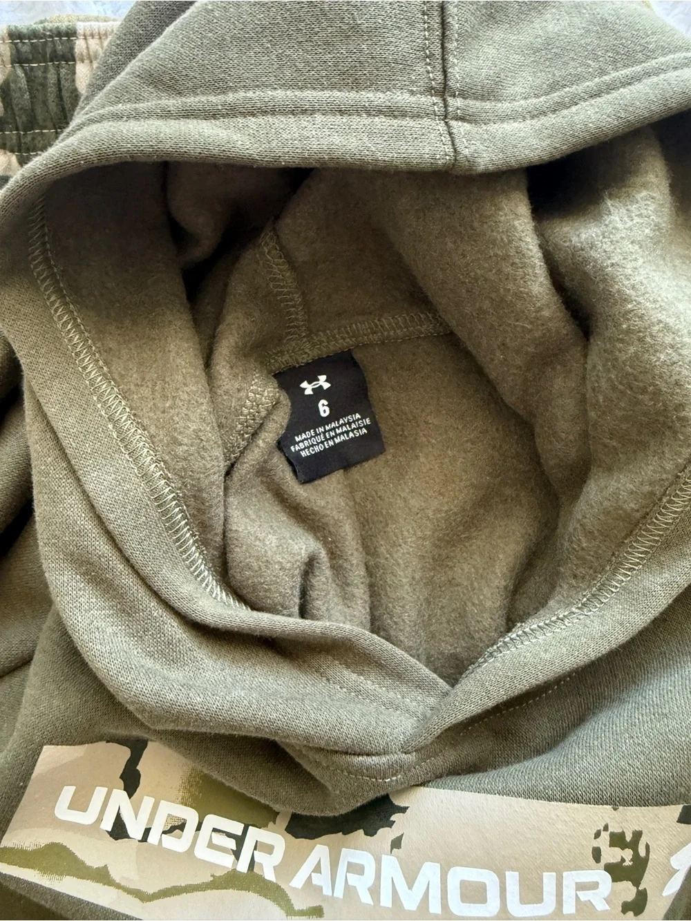 Under Armour Kids Olive Hooded Sweatshirt with Camo Joggers